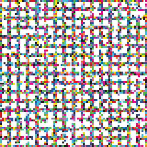 Multicolour Glitch Mosaic Check Pattern