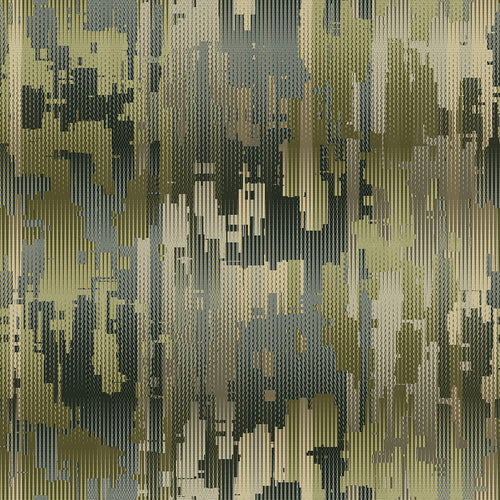 Olive Green Glitch Camouflage Pattern