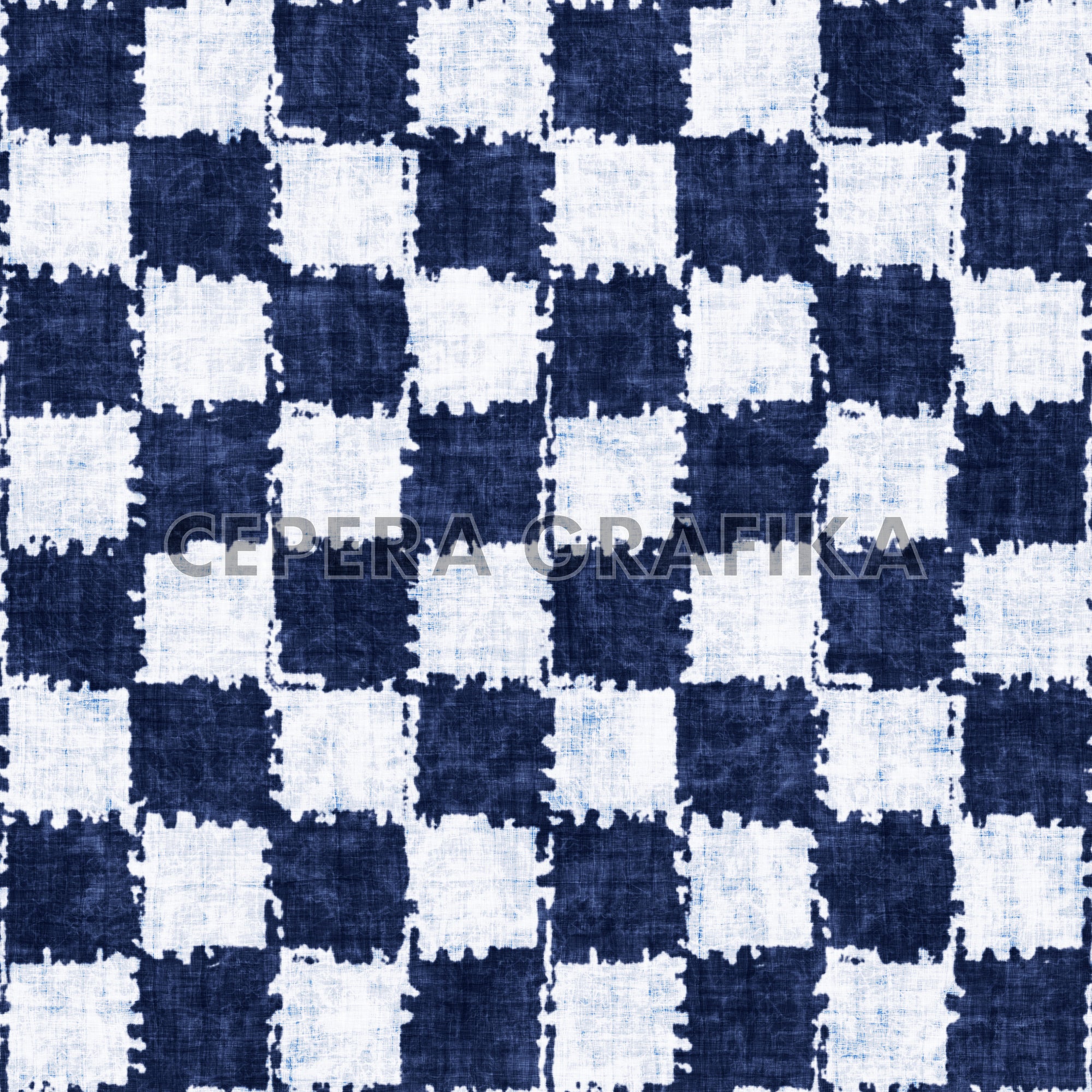 Indigo Jagged Checked Pattern