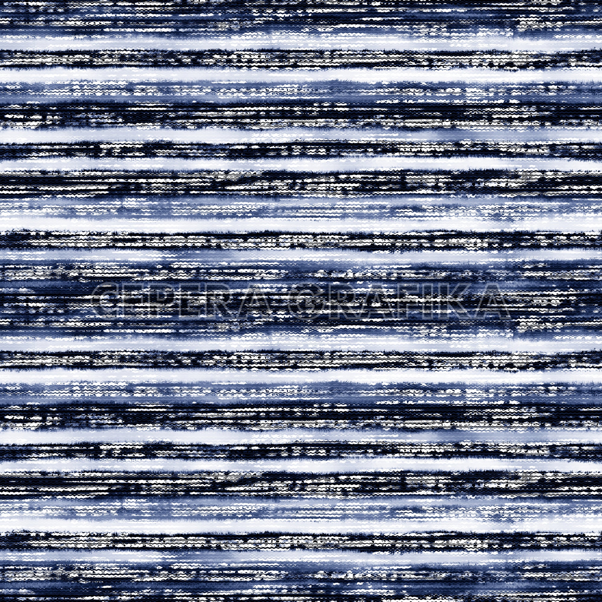 Indigo Space-Dyed Striped Pattern