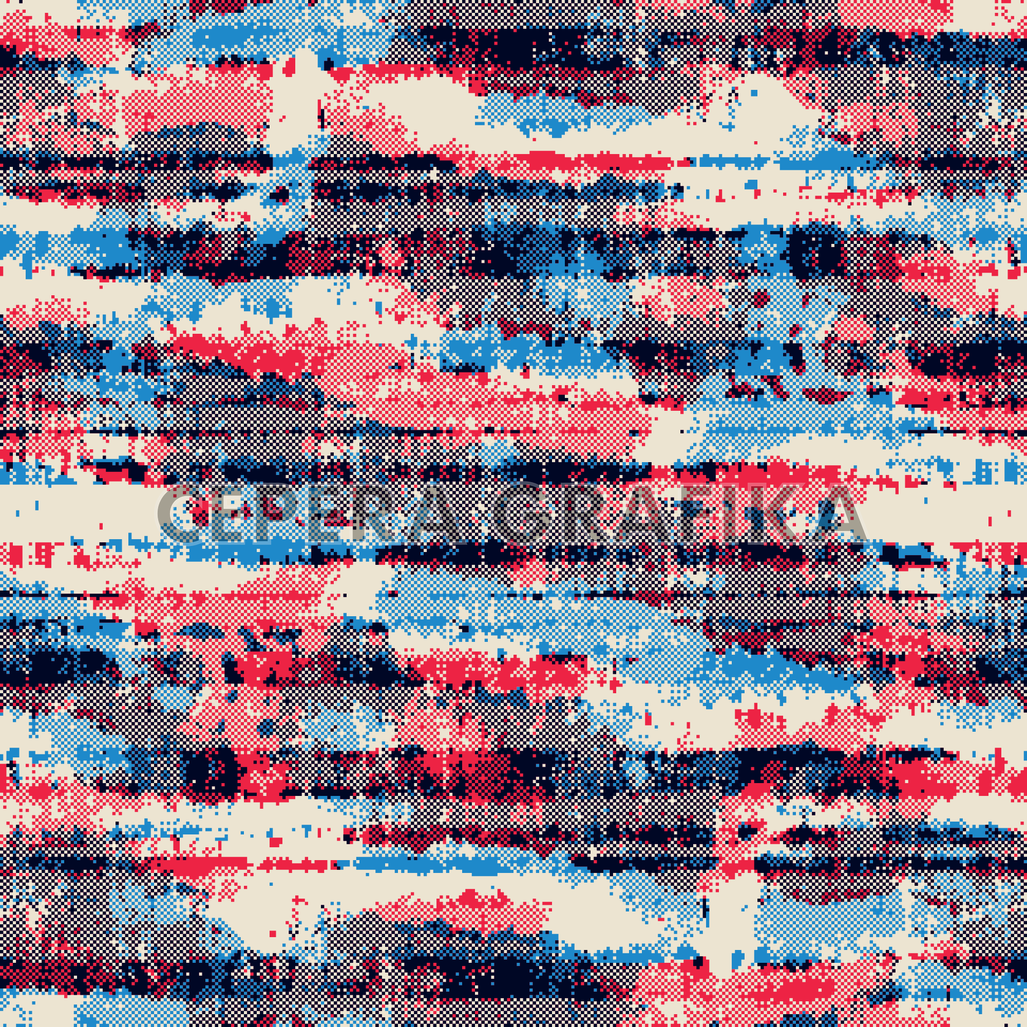 Multicolour Halftone Glitch Stripes Pattern