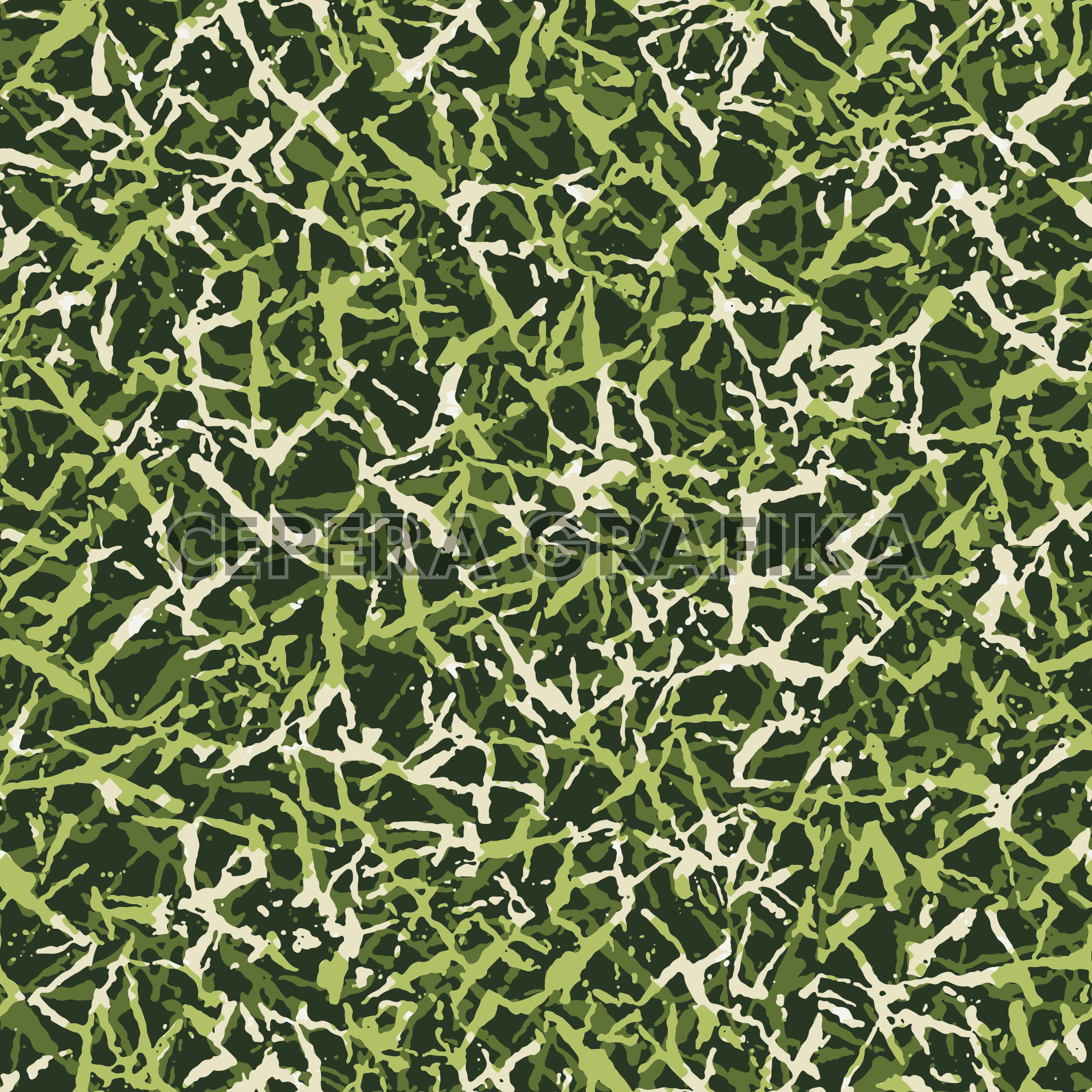 Jungle Green Camouflage Branches Pattern
