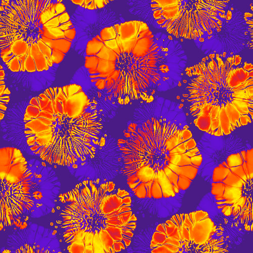 Acid-Dyed Tropical Blooms Pattern