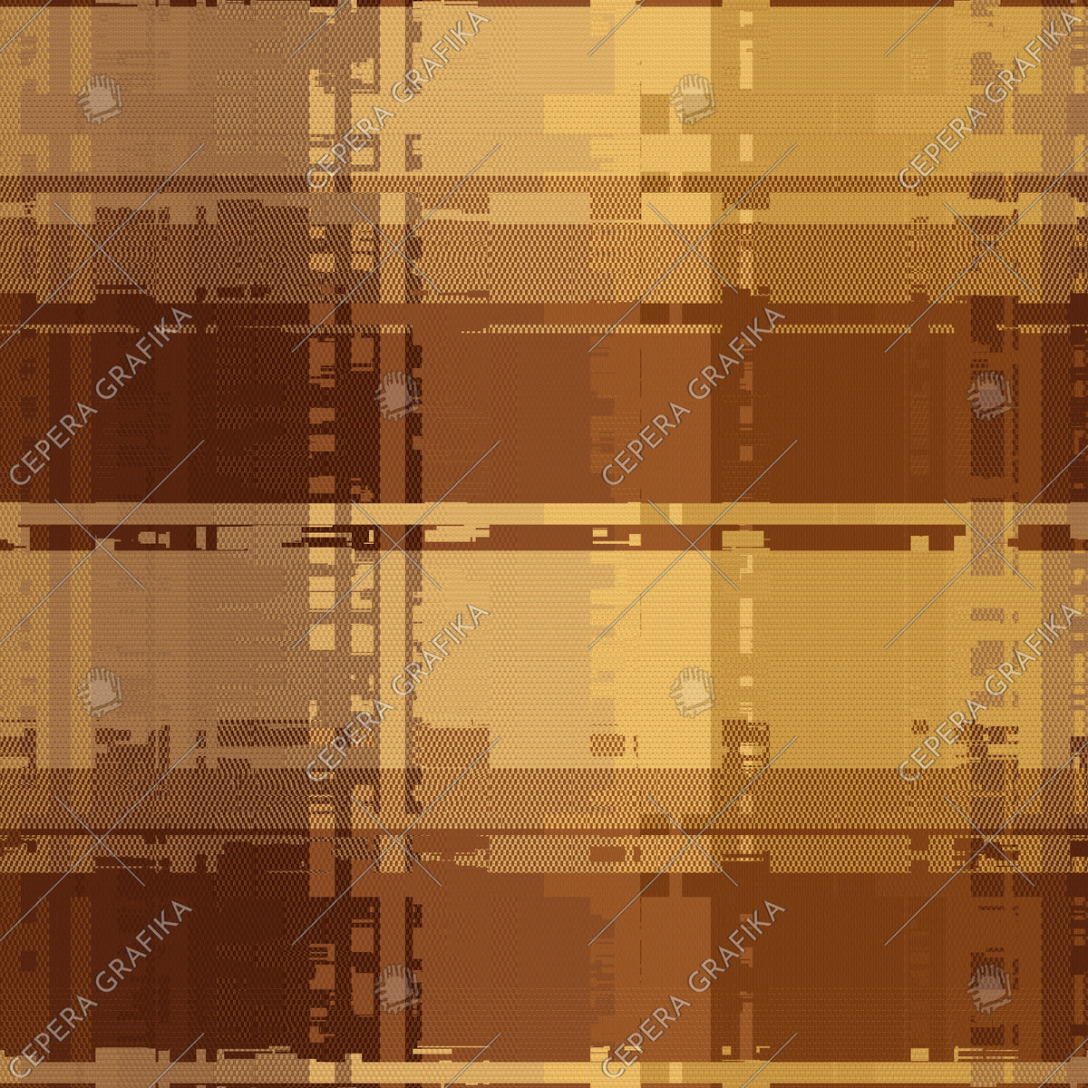 Amber Glitch Check Pattern