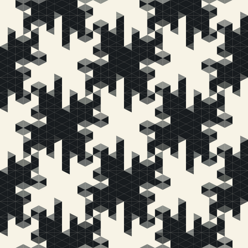 Monochrome Pixel Snowflake Pattern