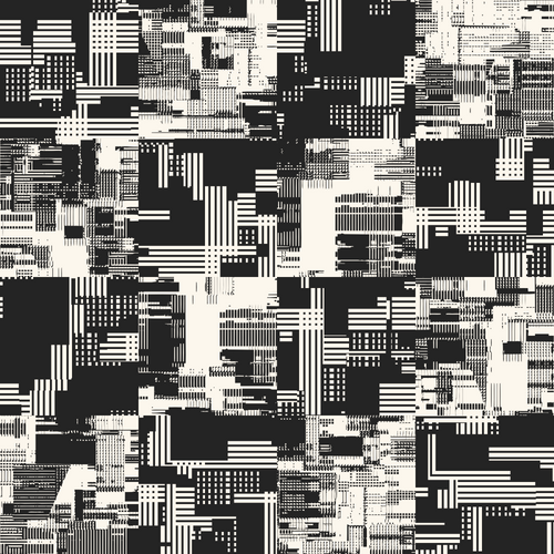 Monochrome Glitch Blocks Pattern