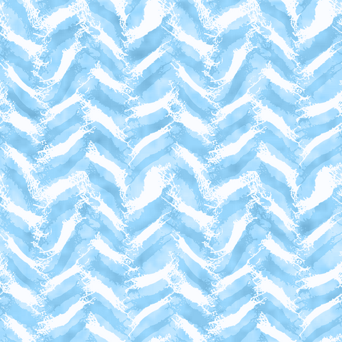 Sea Foam Blue Watercolour Drawn Herringbone Pattern