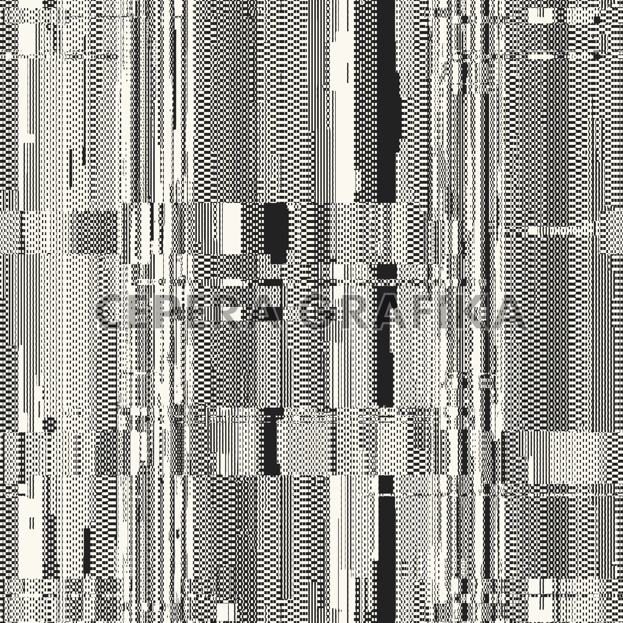 Monochrome Glitch Distorted Stripes Pattern