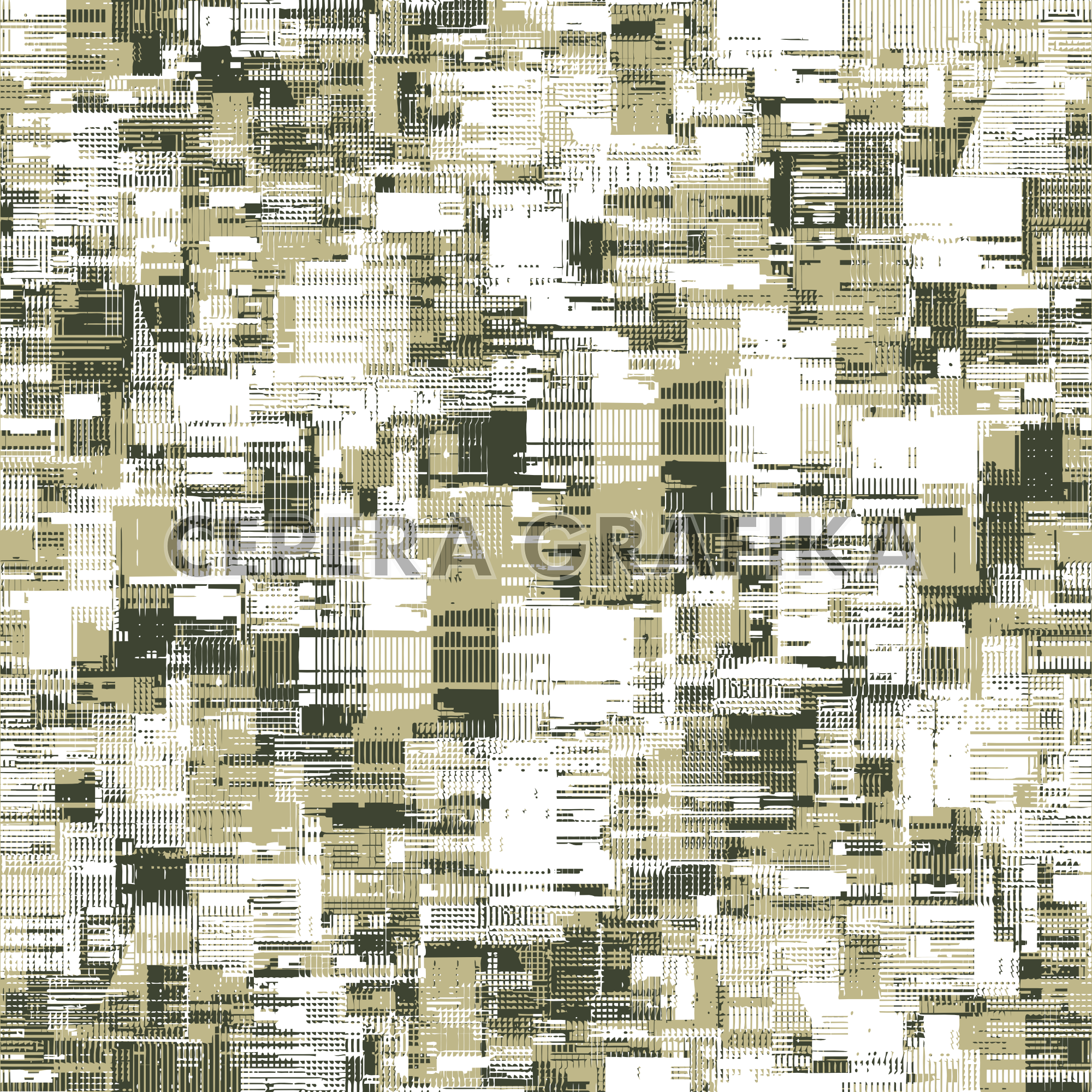 Tonal Green Fragmented Blocks Glitch Pattern