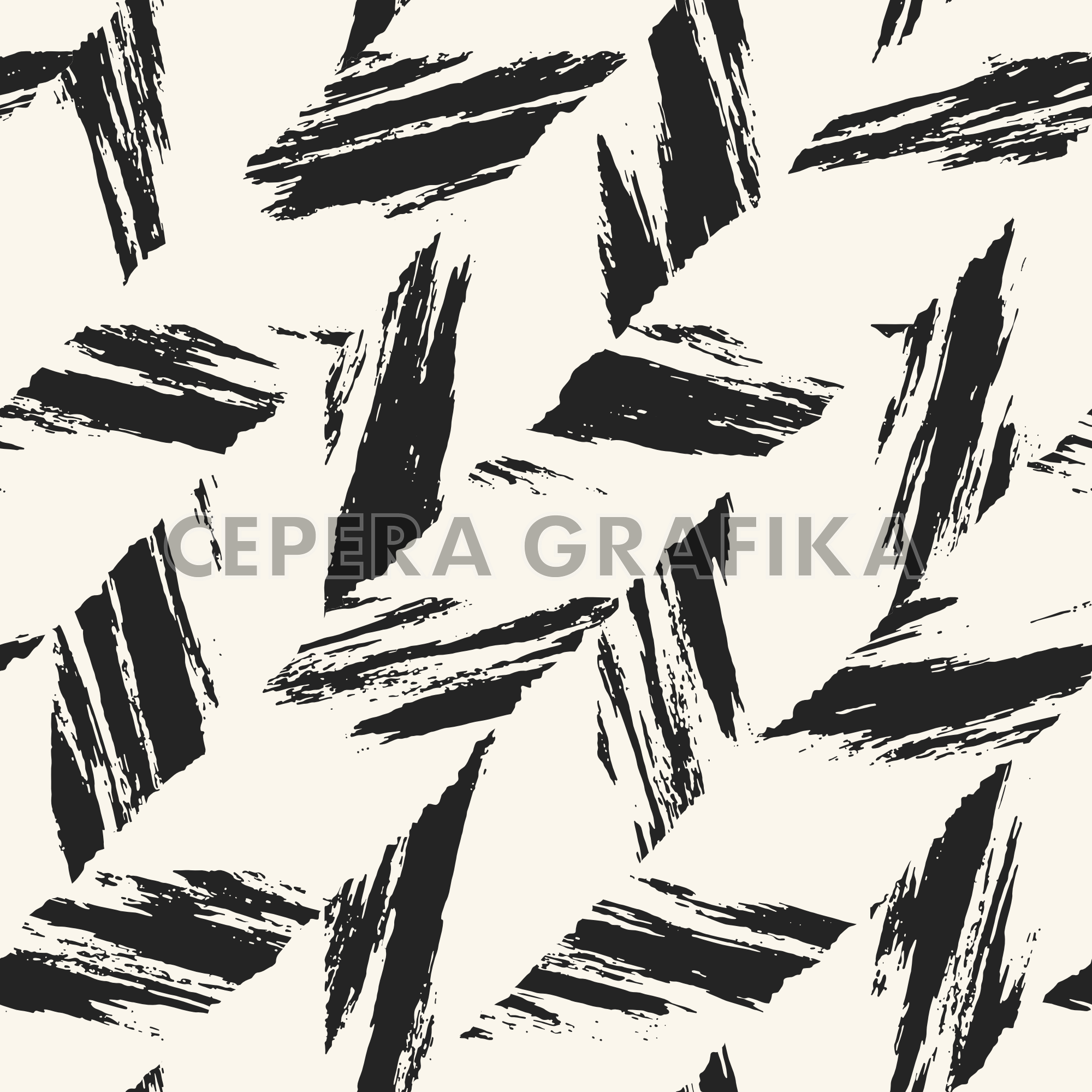 Ink Drawn Herringbone Brushstrokes Pattern
