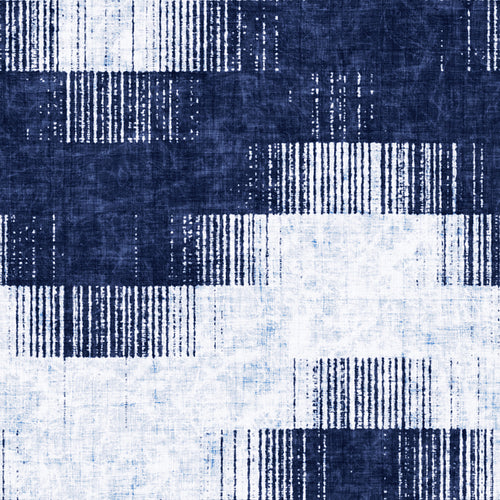 Washed Indigo Ikat Chevron Pattern